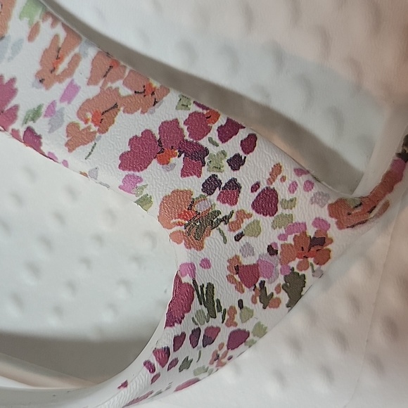 Ryka Rest EZ Thong Sandals Women's 8M White Floral Flip-Flop - Picture 3 of 5